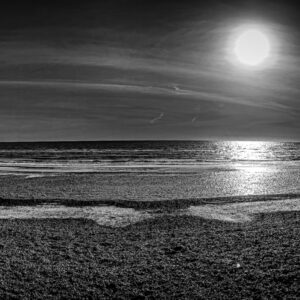 beach in black and white
